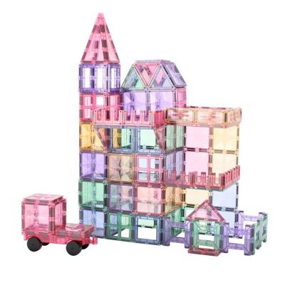 China Kid Education Diy Building Blocks Toys Maker ABS Pastel Color 56pcs mntl Star Magnetic Tiles Block Megnetic Building Block Educational Toy for sale