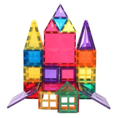 China Building Toy Kids ABS 120pcs Educational Plastic Multicolor Star Toy Tile Building Blocks Strong Magnetic Set MNTL for sale