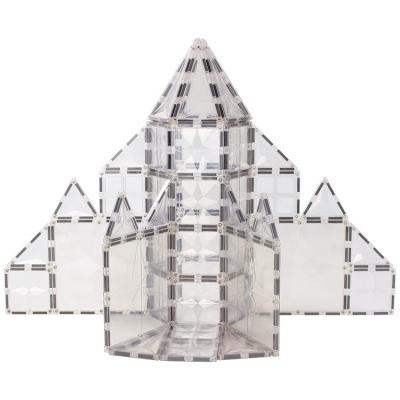 China Diy child education building block mntl 108pcs plastic transparent magnetic block star shape ABS plastic building brick for kids for sale