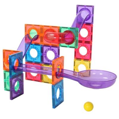 China 50pcs plastic multi colors mntl building Toy Marble ABS magnetic pipe roll ball toy marble race building block set for sale