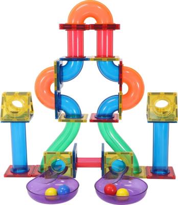 China Marble Building Toy 100pcs ABS Colors MNTL Tile Marble Race Building Blocks Multi Magnetic Holz Kugelbahn Kugelbahn For Play for sale