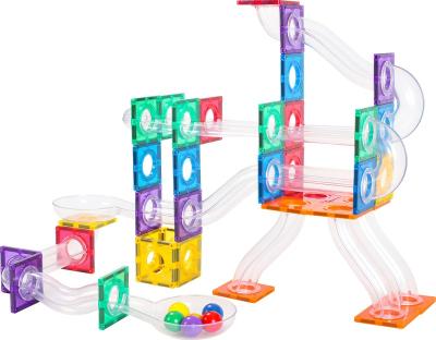 China Construction Toy New Products 96PCs ABS Plastic MNTL Transparent Magnetic Maze Race Marble Roll On Clear Roller Ball Mine Balls for sale