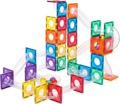 China 100pcs Marble Race Ball Rolling Marble Sculptural Plastic Transparent Track Toy Building Block Toy Kids Toy ABS Building Block for sale