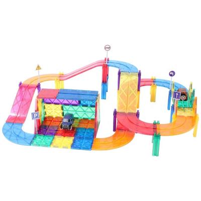 China Building Toy Race Track 52pcs Magnetic Marble Mntl Kids Play Electric Car Racing Track Track For Adults for sale