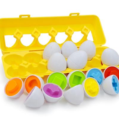 China Early Childhood Eco-Friendly Plastic Education Simulation Egg Matching Puzzle Toy Train Recognition Matching Educational Toys For Children for sale