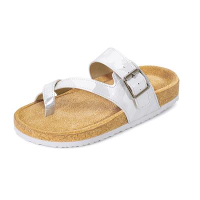 China Antiskid Girls Cork Sandals Summer Flip Flop Slides Slippers Beach Buckle Strap Kids Flat Sandals for sale