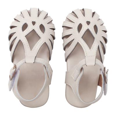 China New Baby Anti-slippery Leather Barefoot Sole Leather Barefoot Girl Sandals Slide Fancy Sandal for sale