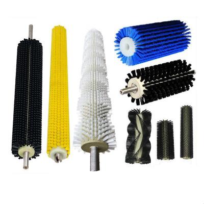 China Customized Nylon Bristle Cylinder Brush Roller For Vegetables Fruits Cleaning for sale