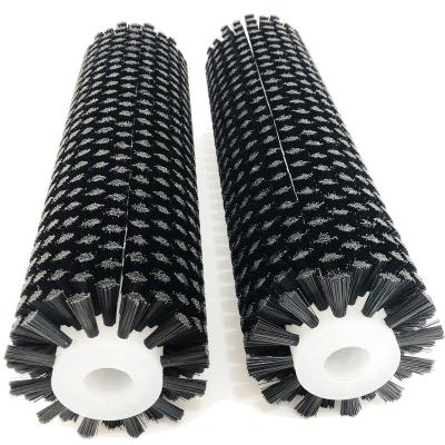 China Customizable Stiff Nylon Brush Roller For Cleaning Stickers On Plastic Tubes for sale