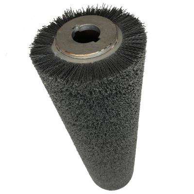 China Customized Industrial Abrasive Wire Spiral Steel Wire Cleaning Cylinder Roller Brush For Polishing for sale