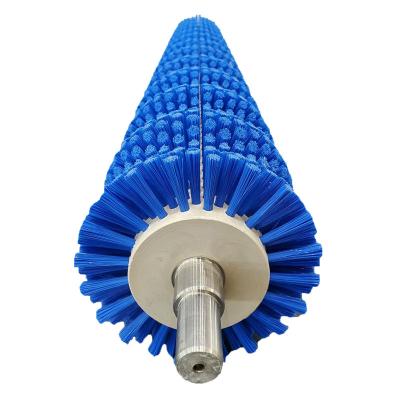 Chine Rouleau de brosse cylindrique bleu personnalisé rouleau de brosse propre pour machine à nettoyer à vendre