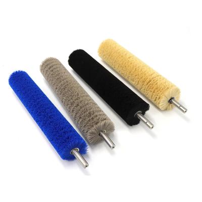 China Industrial With Metal Shaft Roller Brush Spiral Coil Cylinder Brush for sale