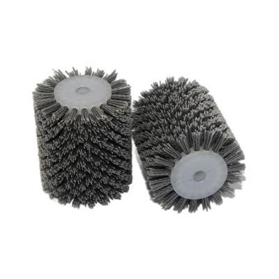 Cina Woodworking Abrasive Wheel Brush Nylon Bristle Roller Ciruclar Brush For Wood Polishing in vendita