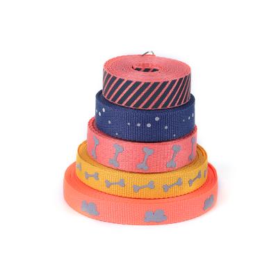 China Durable Polypropylene Webbing Strap Coated Jacquard Dog Leash Webbing for sale