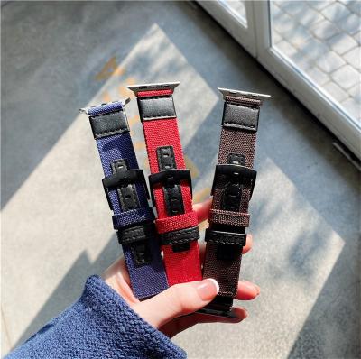 China Durable High Quality Luxury Quick Release Canvas Interface Watch Band Strap With Stitching Holes for sale