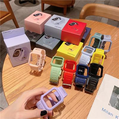 China Durable Colorful Sports Replacement Silicone Band Strap Bracelet Wristband For Apple Watch iWatch Fullbody Style Hot for sale