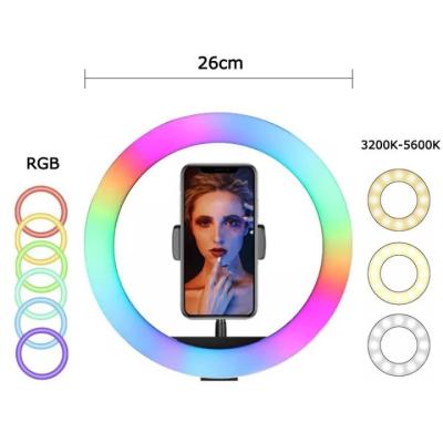 China New 2020 ABS 10 13 Inch Photographic Lighting 8 Makeup Fill Light Selfie RGB LED Ring Light With Tripod Stand For Tiktok for sale