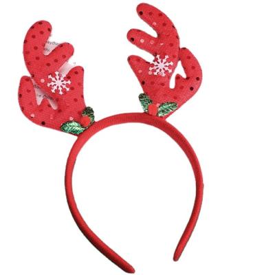 China Soft Unique Design Cartoon Deer Antler Hair Band Christmas Elk Head Hairpin for sale