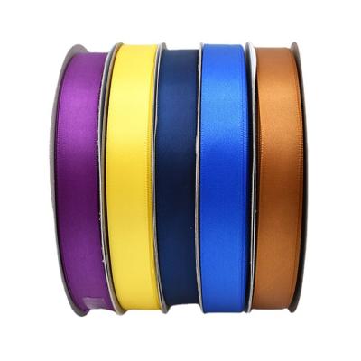 China Satin Luster Manufacturer Wholesale 2.5cm Ribbon Seven Color Ribbon Single / Double Faced Ribbon for sale