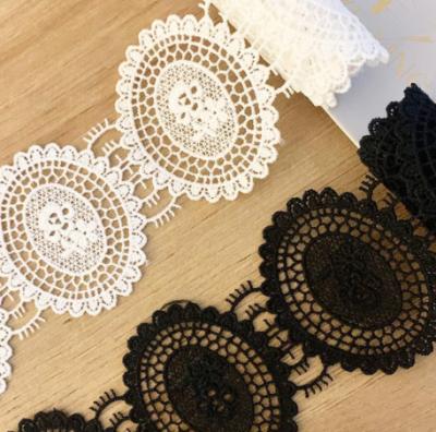 China 5.5cm Water Soluble Lace Wound Lace Double Side Water Soluble Silk Embroidery Lace Water Soluble Lace for sale