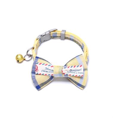 China Factory direct modern cute popular design woven collar pet adjustable size collar with bow for sale