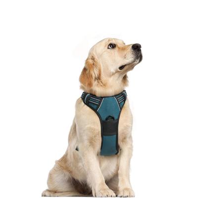 China Sustainable Adjustable Dog Vest Harness With Reflective Front And Back Leash Clips Pet Harness for sale