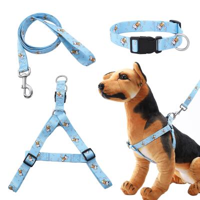 China Customization Dog Fashion High Quality Stocked Chain Collar And Leash Designer Pet Harness Set for sale