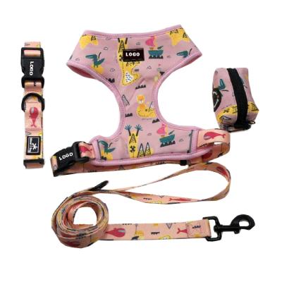 China Amazon Best Stocked Breathable Cat Harness Escape Proof Dog Harness Dog Collar Leash Set Breathable for sale