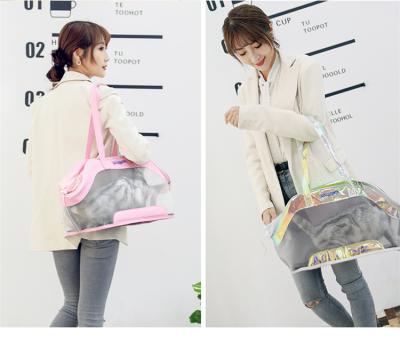 China High Quality Breathable Hot Sale Fashion Single-Shoulder Cat Dog Pet Handbag Laser Pet Carrier Bag for sale