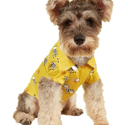 China 2021 Sustainable Cotton Yellow Pet Clothes Clothes Summer Cute Dog Fashions Pet Clothes For Puppy for sale