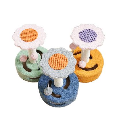 China New Design 2021 Sustainable Flower Style Luxurious Assembled Sisal Cat Tree For Kitten for sale