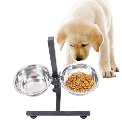 China Hot Selling Non-automatic Stainless Steel Dog Food Bowl Pet Bowl With Stand For Dogs for sale