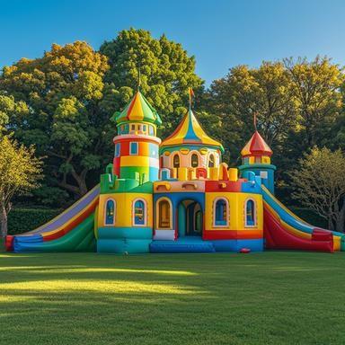 中国 16'L X 13'W X 10'H Inflatable Party Castle Bounce House Giant Inflatable Slide Powerful UL-Approved Blower 販売のため