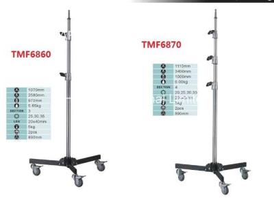 China 2  - Galjanoplastia de Chrome de acero telescópica del trípode de 7 M del trabajo del soporte fotográfico resistente de la luz en venta