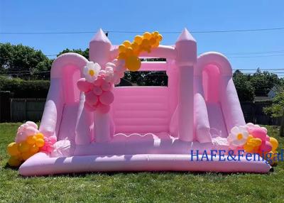 China Pink Blue  Wedding Bouncer Inflatable Bounce House With Slide Ball Pit Combo For Party Events for sale