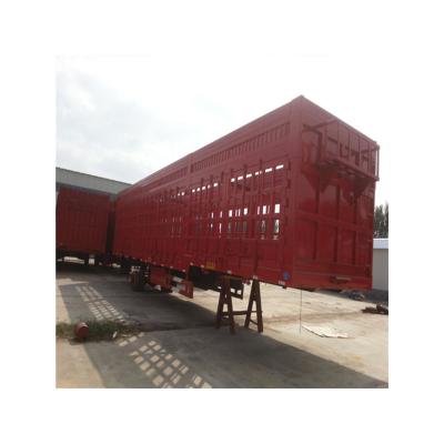 China Truck Trailer 12 Wheeler 3 Axle Side Wall Enclosed Cargo Box Semi Trailer for sale