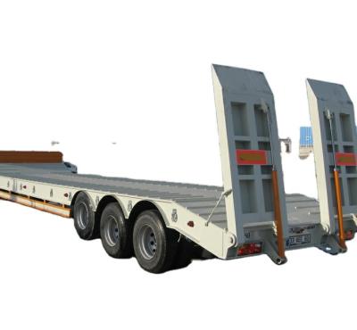 China Factory 80T Tri Axle HONGDONG Low Bed Truck Trailer Top Semi Trailer In South America Widely Used Small Transport Truck for sale