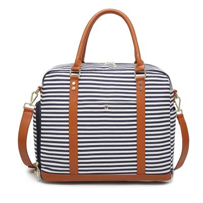 China Waterproof 2022 style ladies canvas folding beach bag/shopping bag/handbag striped canvas handbag manufacturers wholesale custom for sale