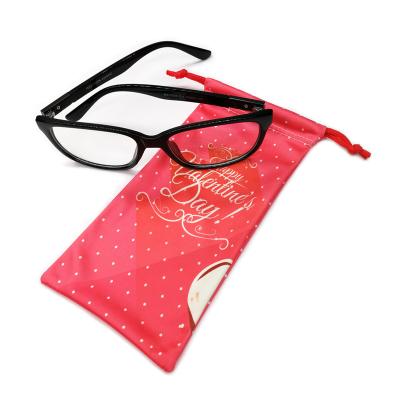 China Eco-friendly custom double eyeglass cord/sunglass microfiber/glass pouch for sale