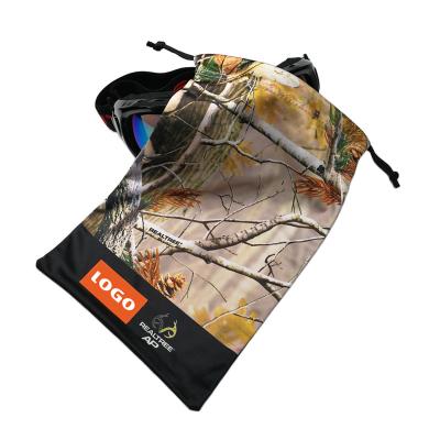 China Custom Printed Eco - Friendly Microfiber Drawstrings Pouch Bag For Ski Goggles for sale