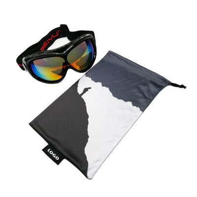 China Custom Microfiber Ski Goggles Bag With Soft Logo for sale