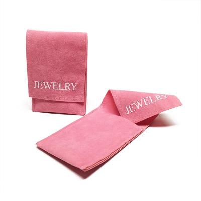 China Eco - Friendly Custom Printed Suede Envelope Rose Jewelry Pouch And Gift Packaging Bag for sale