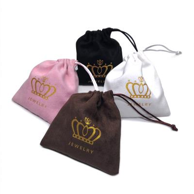 China Recyclable Custom Luxury Suede Jewelry Pouch Bag for sale