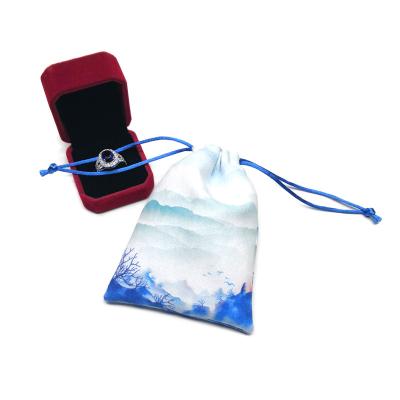 China Recyclable Custom Printed Velvet Bag Pouch For Jewelry Or Gift With Drawstring for sale