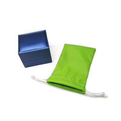 China Custom Made Eco - Friendly PU Leather Jewelry Pouch With Drawstring for sale