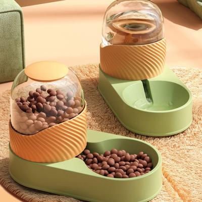 China Hot Selling Popular 2000ml Automatic Pet Water Bowls And Feeder Bowl Set Eco Friend PP Material for sale