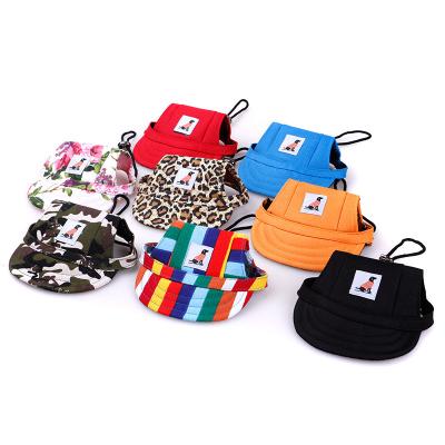 China Stocked Custom Logo Pet Accessories Fashion Outdoor Dog Baseball Cap Summer Dog Hat for sale