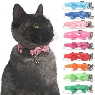 China Padded Bow Tie Bell Nylon Cat Collar Pet Bow Tie Adjustable Cat Dog Collar Pet Collar for sale