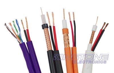 China VR-90P Solid PE RG59 CCTV Coaxial Cable , 22 AWG BC with 2 × 0.75mm2 CCA Power for sale