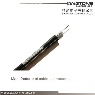 China PE Jacket RG11 CATV Coaxial Cable 1CCS with 60% AL Braid for Outdoor for sale